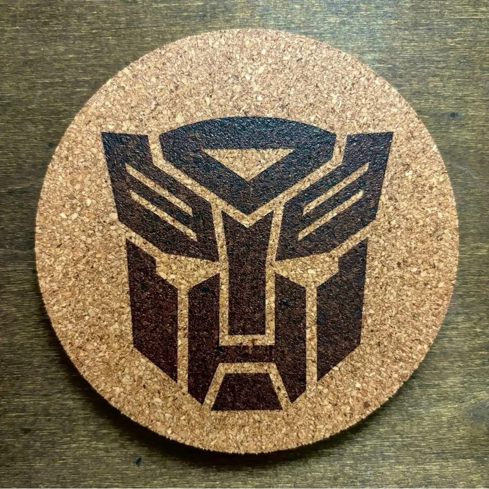 Transformers 2 Autobot & 2 Decepticon Laser Engraved Cork Coasters